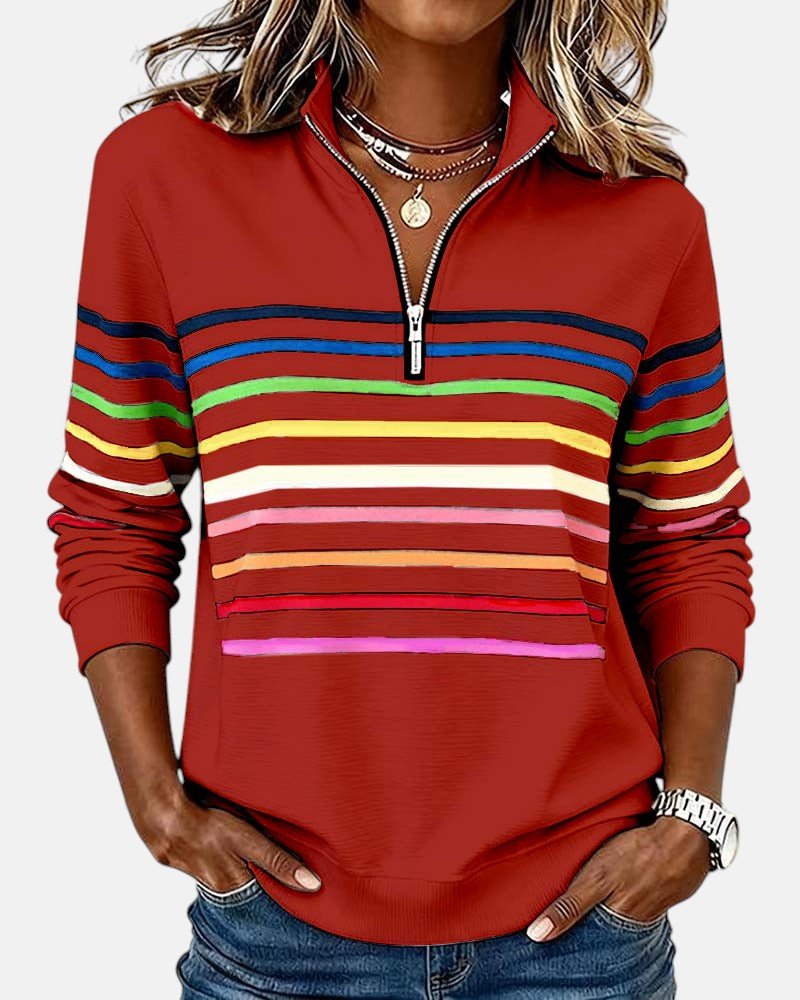 Selma | Striped Quarter-Zip Sweatshirt
