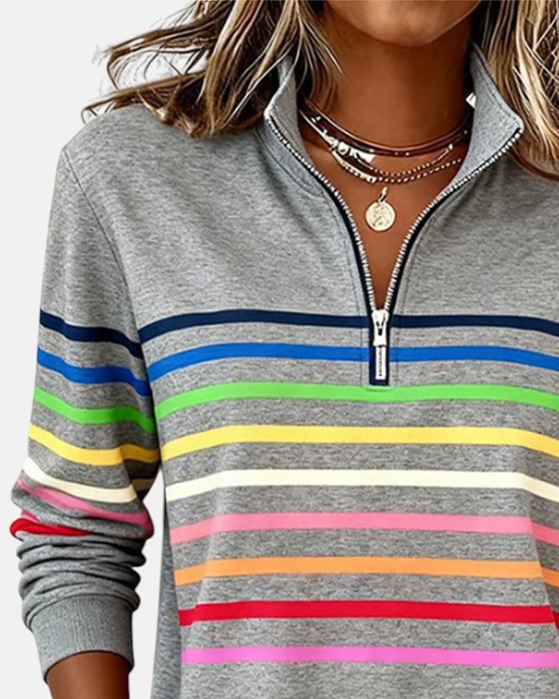 Selma | Striped Quarter-Zip Sweatshirt