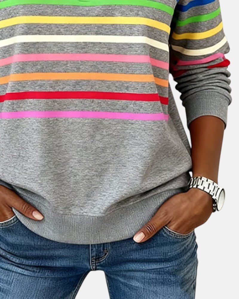 Selma | Striped Quarter-Zip Sweatshirt