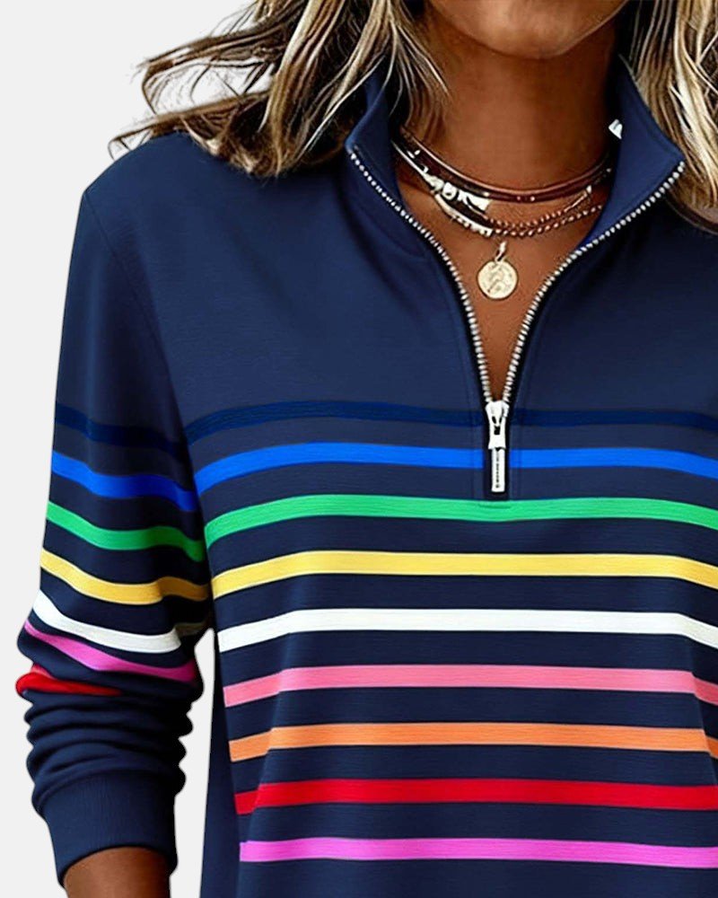 Selma | Striped Quarter-Zip Sweatshirt