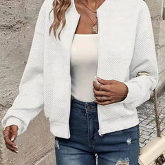 Estelle | Textured Zip-Up Bomber Jacket
