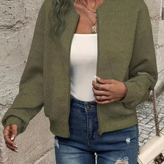 Estelle | Textured Zip-Up Bomber Jacket