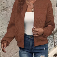 Estelle | Textured Zip-Up Bomber Jacket