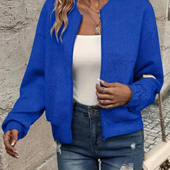 Estelle | Textured Zip-Up Bomber Jacket