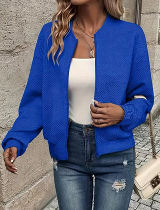 Estelle | Textured Zip-Up Bomber Jacket