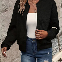 Estelle | Textured Zip-Up Bomber Jacket
