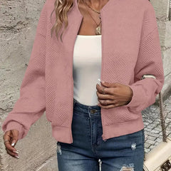 Estelle | Textured Zip-Up Bomber Jacket