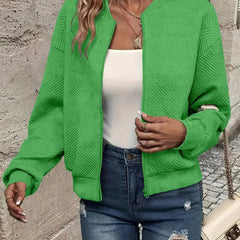 Estelle | Textured Zip-Up Bomber Jacket