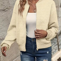 Estelle | Textured Zip-Up Bomber Jacket