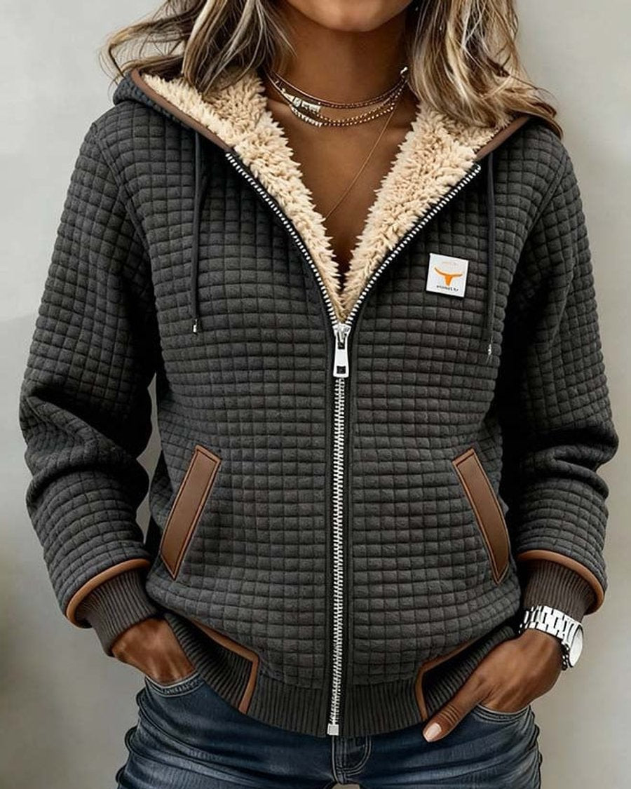 Elaine | Sherpa-Lined Quilted Hooded Jacket