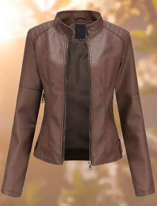 Lauren | Slim-Fit Zip-Up Moto Jacket