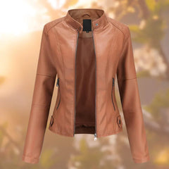 Larissa | Women's Slim-Fit Zip-Up Moto Jacket