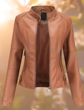 Larissa | Women's Slim-Fit Zip-Up Moto Jacket