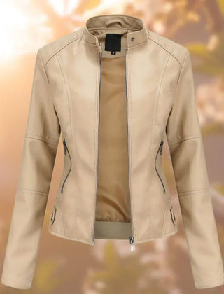 Larissa | Women's Slim-Fit Zip-Up Moto Jacket