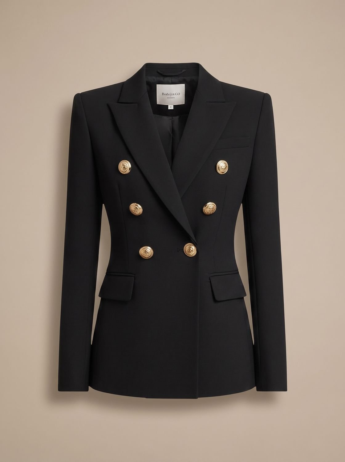 Marianne | Tailored Double-Breasted Gold-Button Blazer