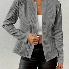 Emmeline | Textured Cable-Pattern Open-Front Jacket