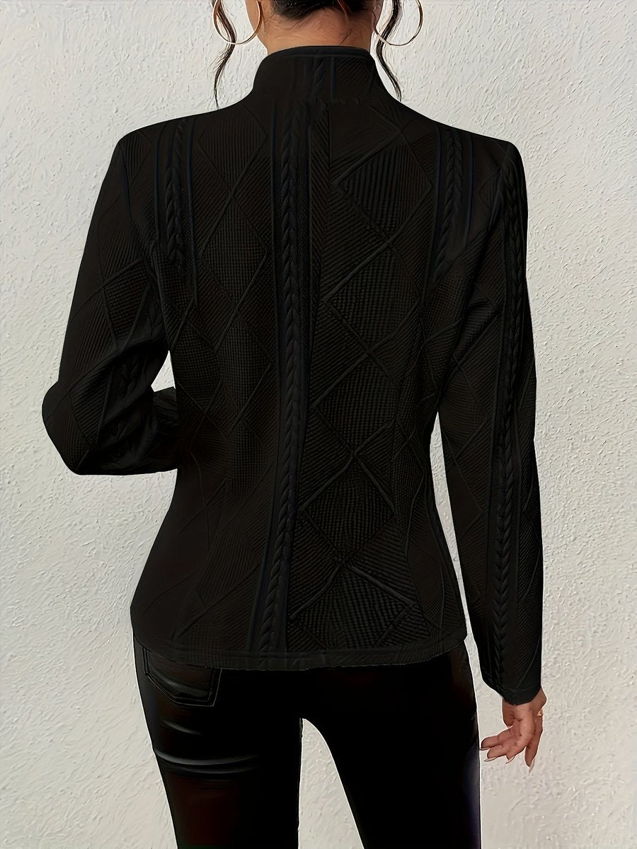 Emmeline | Textured Cable-Pattern Open-Front Jacket