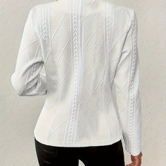 Emmeline | Textured Cable-Pattern Open-Front Jacket