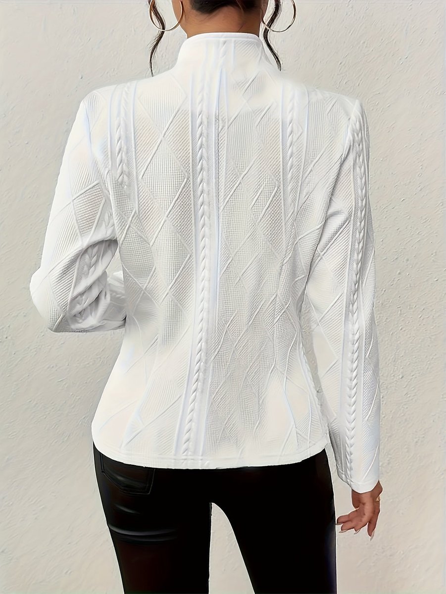 Emmeline | Textured Cable-Pattern Open-Front Jacket