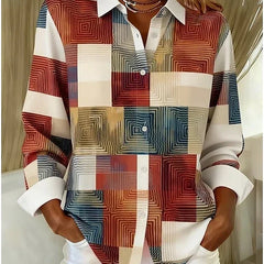 Merritt | Vintage Patchwork Button Front Blouse