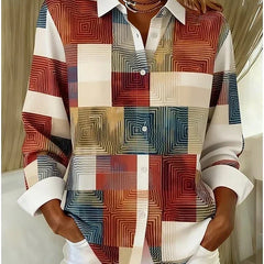 Hattie | Patchwork Colour-Block Button-Front Shirt