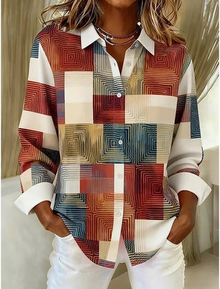 Hattie | Patchwork Colour-Block Button-Front Shirt